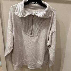 Aerie Down-To-Earth Quarter Zip Sweatshirt
